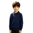 thumbnail image 2 of AUDeals Boys Girls Sweater, Toddler Kids Polo Collar Knit Pullover, Button Placket Loose Casual Long Sleeve Knitted Top for Boys Girls (Dark Blue, 1-2 Years), 2 of 5