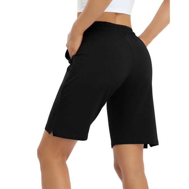 Asoul Women's Cotton High Waisted Sporty Yoga Shorts With Pocket