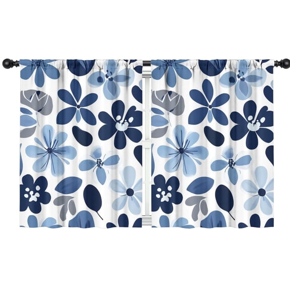Blackout Kids Curtains,Blue Pioneer Flower Childrens Insulated Curtains Set Of 2,Bedroom Essentials,Toddler Room Decor 42x54in(106x137cm)