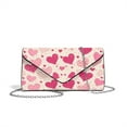 thumbnail image 7 of TSOVTHRID Pink Heart Print Women Evening Bag Clutch Purse, Leather Handbag with Detachable Chain Elegant Clutch Handbags for Women Formal Wedding Cocktail Party Valentine's Day, Beige, 7 of 7