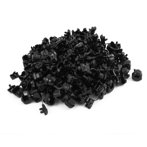 100Pcs 6P-4 Round Cable Wire Strain Relief Bush Grommet 14mm Diameter Black