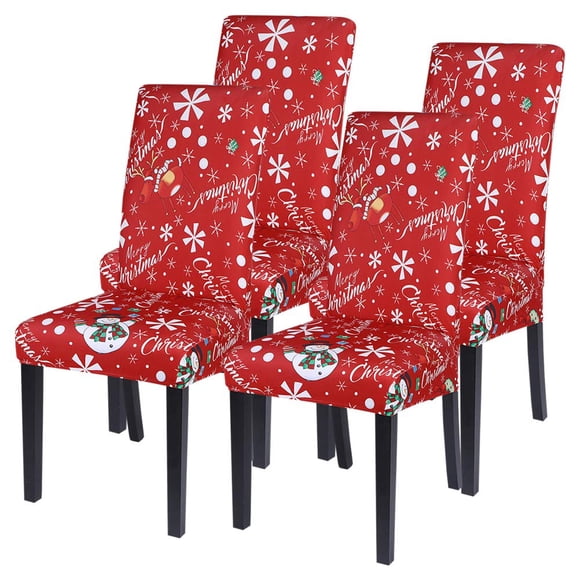 Juego de 4 Fundas Elásticas y Lavables para Sillas de Navidad SearchI