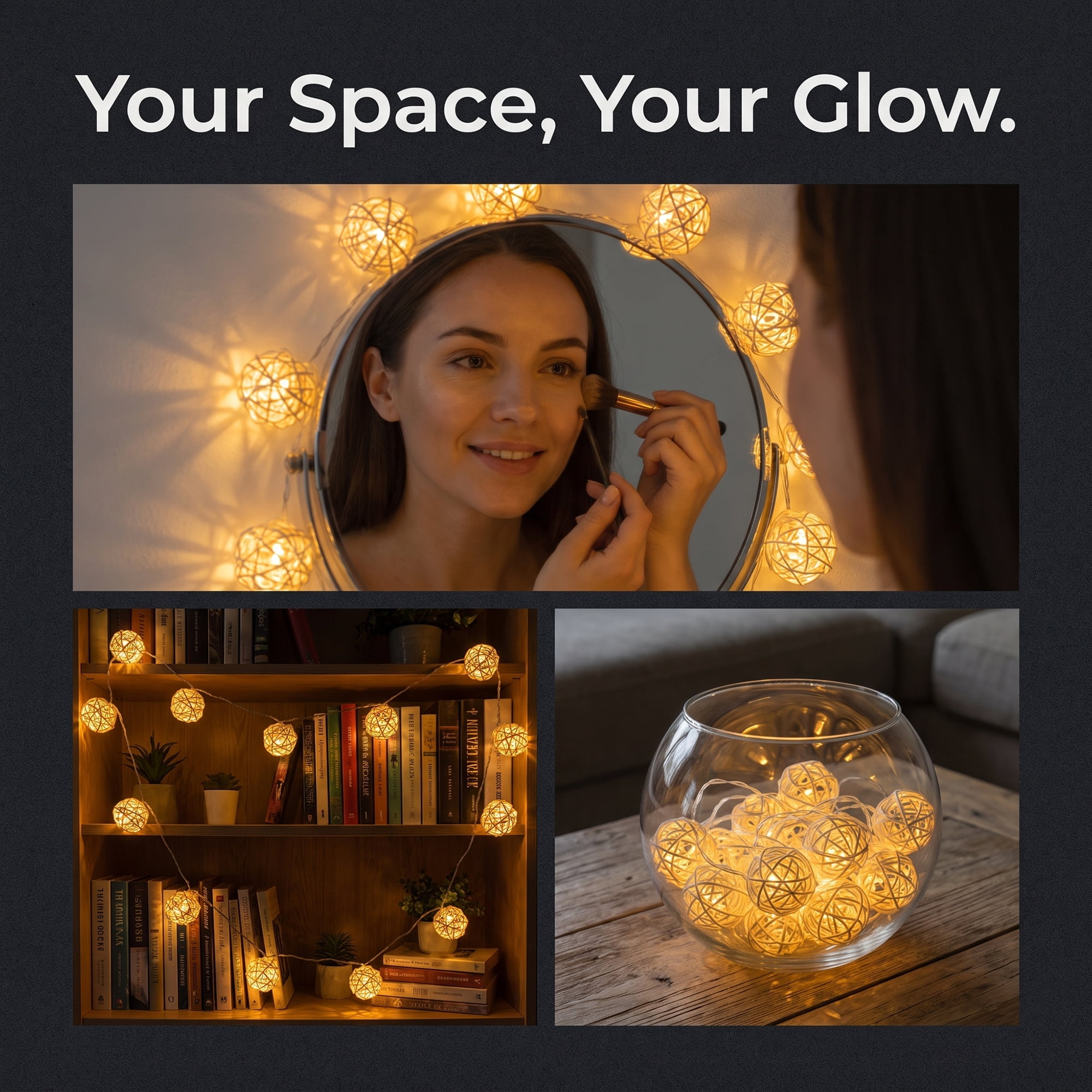 Unique Bargains Moroccan Orb Lights for Home with Flexible Design 9.8 ft USB Powered