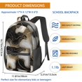 thumbnail image 3 of White and Gold Marble Pattern 17" School Backpacks for Teens,Waterproof Oxford Fabric,S-Shape Padded Straps for School,Travel,Hiking,Camping, 3 of 6