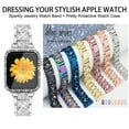 thumbnail image 4 of Antank Watch Strap for Apple Watch Series 1 2 3 Women Bling Bracelet Metal Wrist Band with Protective Case Compatible with Apple Watch Band 42 mm, 4 of 10