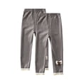 thumbnail image 3 of LZHGirlshop 2PC Toddler Baby Girl Fall Winter Leggings High Waist Solid Color Lace with a Bow Slim Long Pants Tights Outfit Clothes,2PC Gray,3-4T, 3 of 7