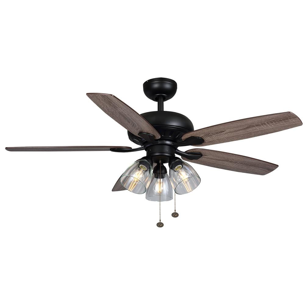 Hampton Bay Rockport 52 in. LED Matte Black Ceiling Fan New