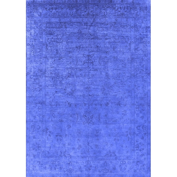 Ahgly Company Indoor Rectangle Oriental Blue Industrial Area Rugs, 7' x 9'