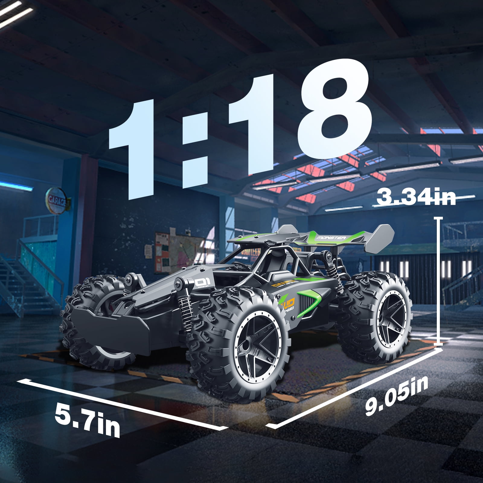Loheer Remote Control Car, 1:18 High Speed RC Cars, 20+ km/h Toy for Boys & Girls Gifts for Kids