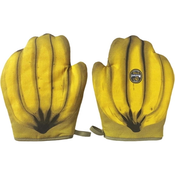 Cotton Gloves Funny Banana Prints Oven Insulation Gloves Heat Resistant Non-Slip Single Glove Kitchen Baking Supplies