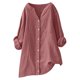 thumbnail image 2 of Neewe Womens Plain V Neck Button Down Shirts Long Sleeve Tops Casual Collared Blouses Loose Fit, 2 of 6