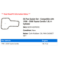 thumbnail image 2 of Oil Pan Gasket Set - Compatible with 1998 - 2008 Toyota Corolla 1.8L 4-Cylinder 1999 2000 2001 2002 2003 2004 2005 2006 2007, 2 of 2