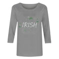 thumbnail image 4 of TaTaai Ladies St. Patrick's Day Theme Print 3/4 Sleeve Casual Tops Round Neck Loose Comfy Fashion Blouses Stretchy Breathable Daily Holiday Outfits Gift, 4 of 4