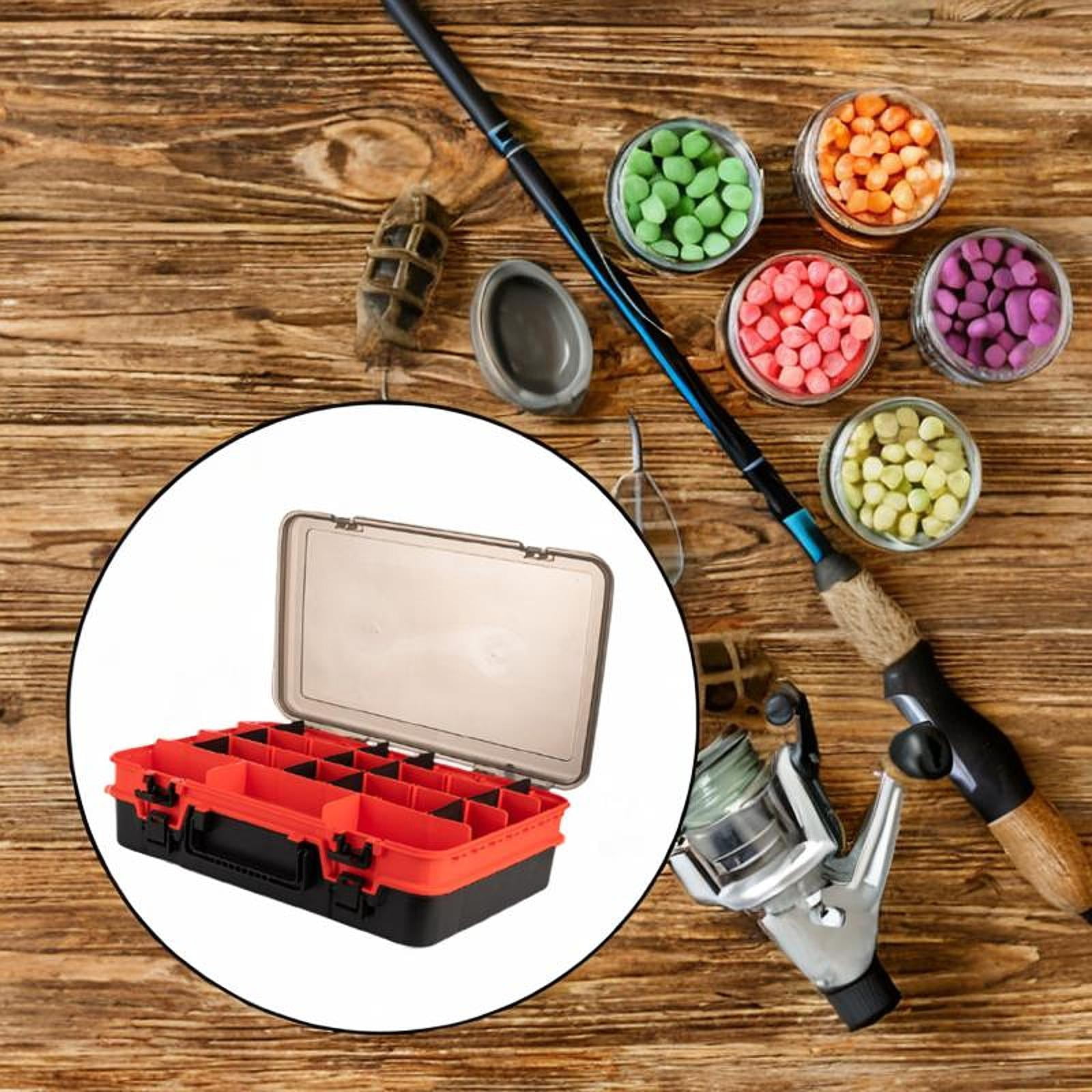 Wswqop Baits Storage Box Fishing Tackle Organizer with Removable Dividers Multifunction Orange