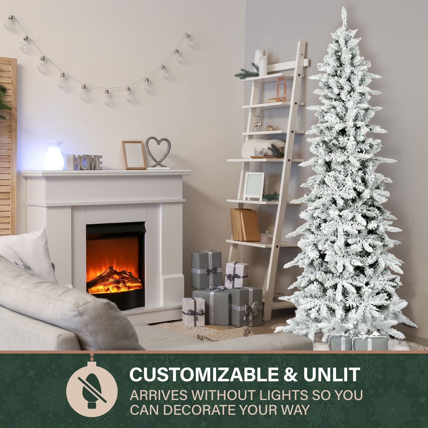 Fraser Hill Farm Unlit 9-ft Mountain Pine Artificial Slim Christmas Tree, FFMPS090-0SN