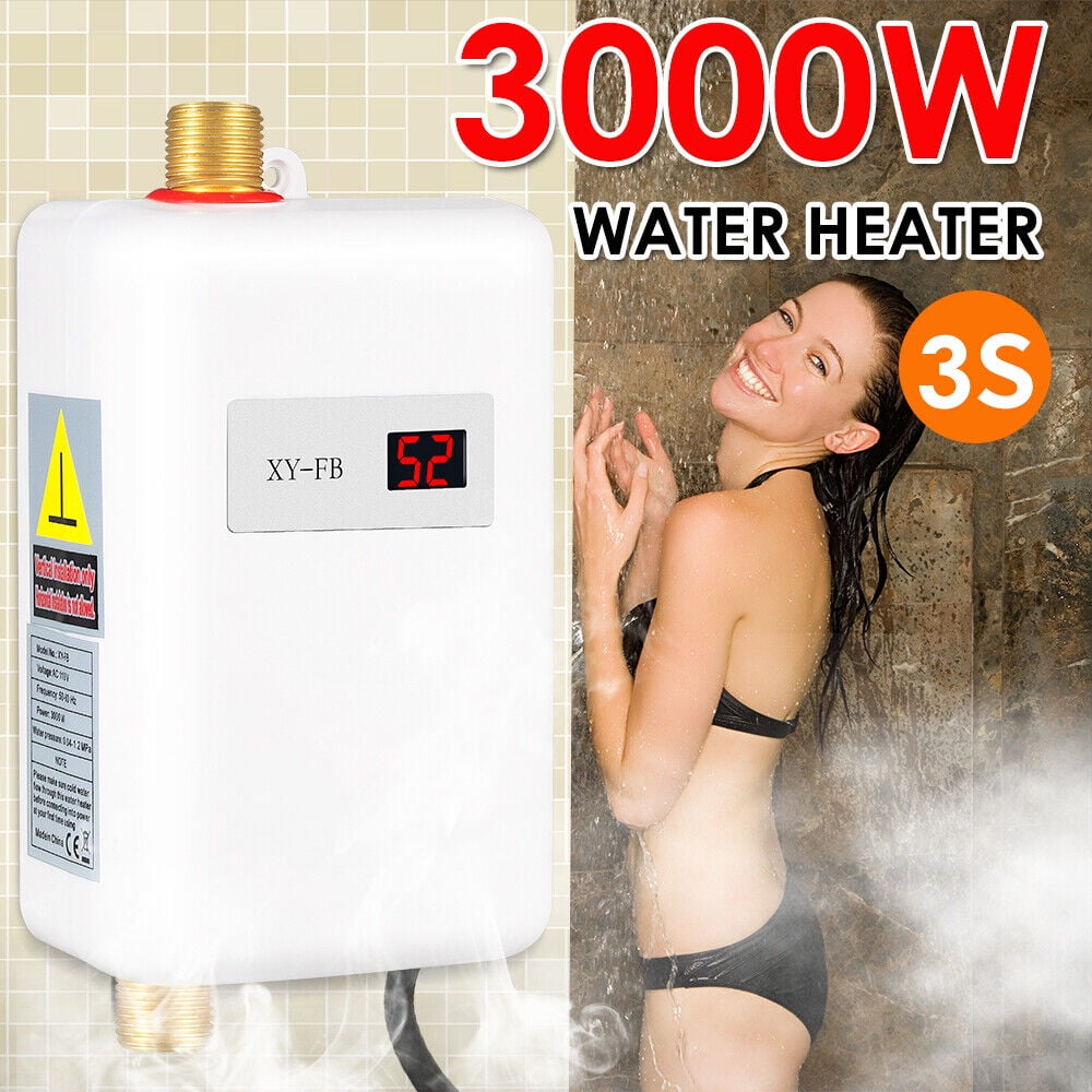 GPEH 3000W Instant Hot Water Heater Electric Tankless On Demand House Shower Sink NEW