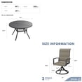 thumbnail image 3 of Vicllax 5-Piece Outdoor Patio Dining Table Set, Metal, 4 Padded Swivel Chairs with Textilene Fabric, 3 of 11