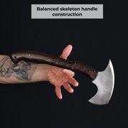 Forged Camping Hatchet 13.77, Camp Axe w/ Engraved Handle, Functional Axe