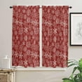 thumbnail image 2 of Red Snowflake Christmas Window Curtains 63 Inch Length - 2 Panels, Rod Pocket Curtain Panels, Xmas Snowflake Vintage Window Treatment for Bedroom/Kitchen/Bathroom Windows, 42W x 63L Inch, 2 of 5
