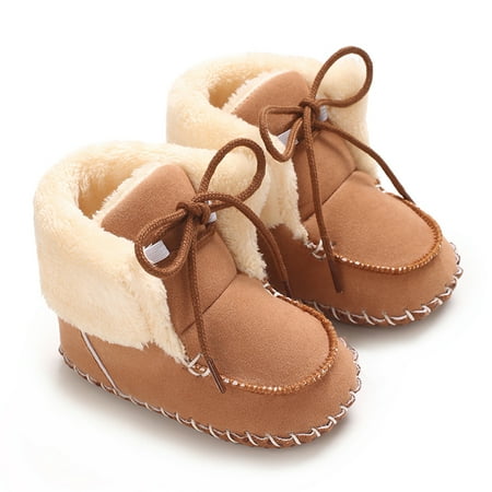 

Infant Winter Snow Boots Warm Tie Up Baby First Walker Shoes for Christmas Baby Shower