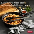 thumbnail image 3 of GoodCook Gourmet Locking Tongs, 11in Heavy Gauge Stainless Steel With Scalloped Head Silicone Grip, 3 of 18