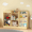 Natural, variant on 3-in-1 Toddler Bookshelf and Toy Storage, 4-Tier Sling Montessori Bookcase with Stuffed Animal Organizer, White