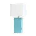 thumbnail image 1 of Elegant Designs Modern Leather Table Lamp with USB and White Fabric Shade, 1 of 7