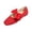 Red, variant on DIVVce Satin Bow Square Toe Ballet Flats For Women Closed Slip On Comfort Casual Dress Footwear
