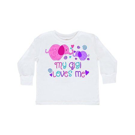

Inktastic My Gigi Loves Me- cute elephants Gift Toddler Boy or Toddler Girl Long Sleeve T-Shirt