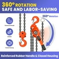 thumbnail image 3 of Industrial-Grade 6-Ton Manual Chain Hoist (13200 lbs Capacity) - 10FT Lift Height, Auto-Leading G80 Galvanized Chain, Weston Double Pawl Brake & Rotating Hook for Construction/Garage, 3 of 8