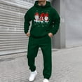 thumbnail image 2 of VBTAPA Men's Christmas Tracksuit 2 Piece Casual Sweatsuit Wine Glass Printed Hooded Sweatshirt with Drawstring Sweatpants Jogging Matching Sets with Pockets Flash Deals of The Day Army Green L, 2 of 8
