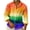 Orange, variant on Honeeladyy Sales Online Rainbow Stripe Printed Cool Lapel T-shirts for Men's Spring And Autumn Casual Loose Long Sleeve Buttons Blouse Shirt