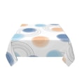 thumbnail image 3 of YFYANG Square Polyester Table Cloth, 60" x 60" Reusable Table Cover Kitchen Dining Room Vintage Blue Circular Lines Decorative Tablecloths for Tables of 2-4 People, 3 of 8