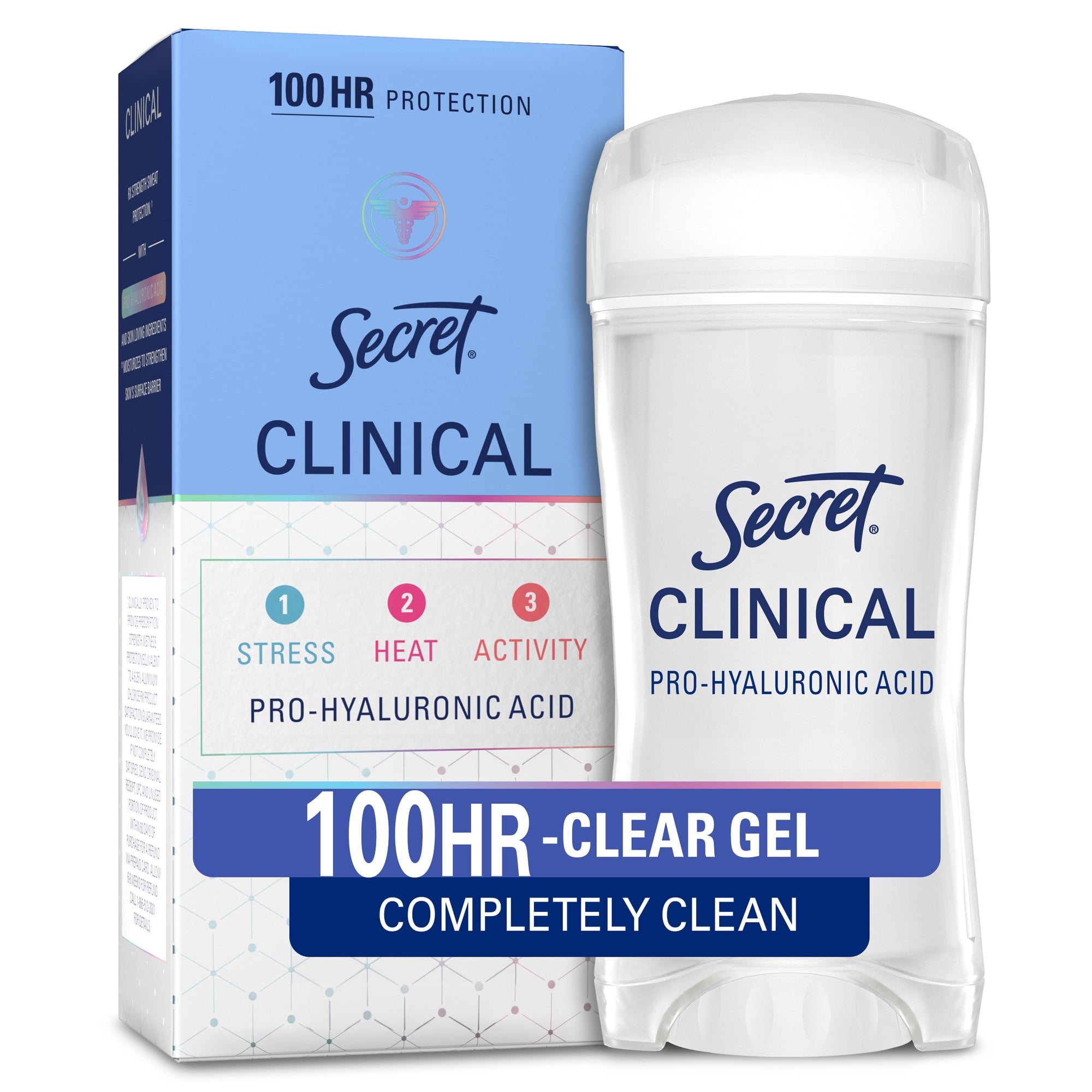 Secret Clinical Antiperspirant Deodorant for Women, Clear Gel, Completely Clean, 2.6 oz