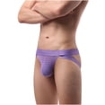 thumbnail image 3 of HVOBTTY Mens Fashion Loose Briefs, Everyday Comfortable Briefs for Men, Men's Casual Solid Color Soft Sports Breathable Lightweight Loose Briefs Purple, L, 3 of 5