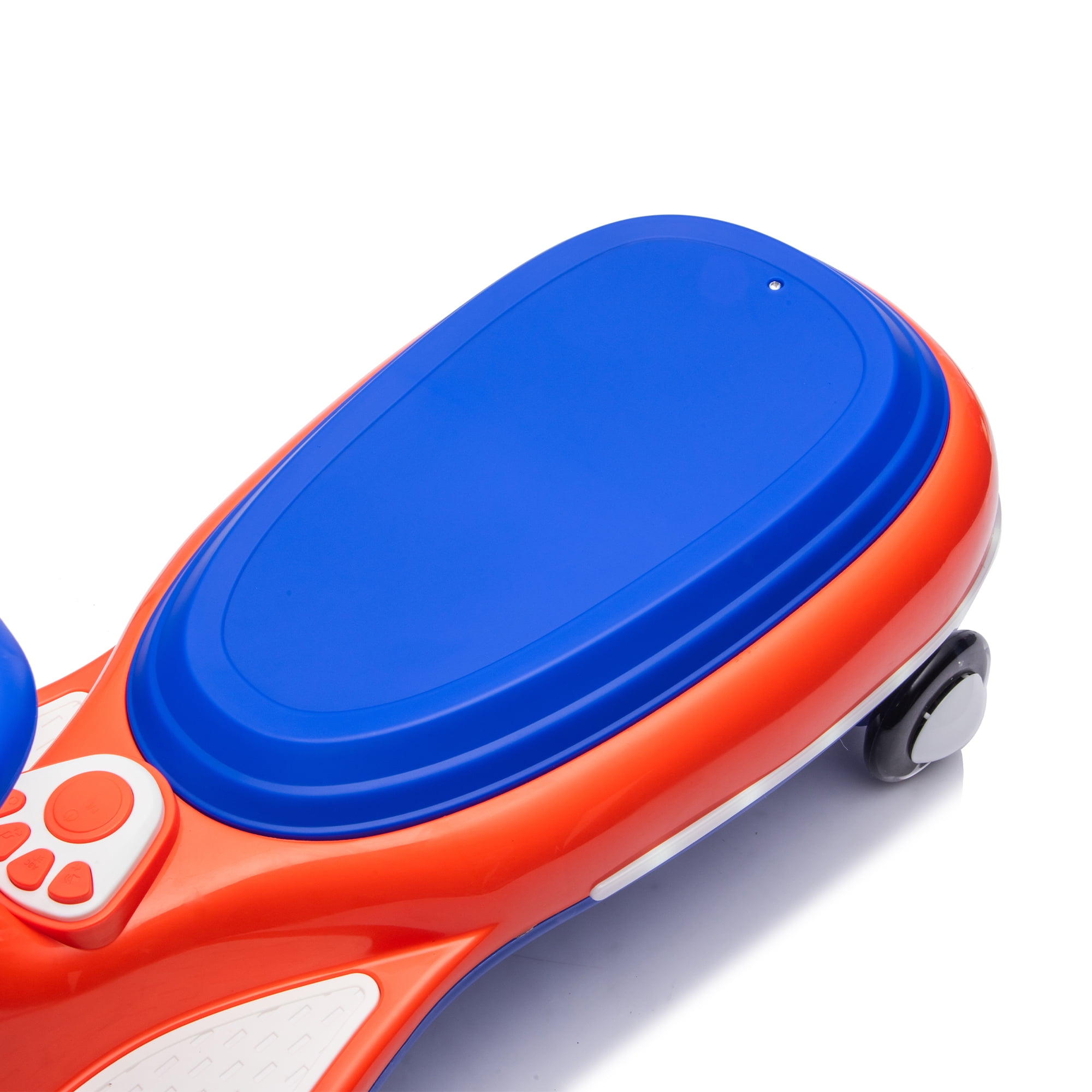 12V Kids Wiggle Car, 2-in-1 Smart Ride On with One-Key Start, Controllable LED Lights, Flashing PU Wheels, Bluetooth Music, Max 5MPH for Kids 3-8