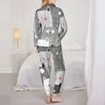 thumbnail image 6 of Wukai Cats Group Print Women's Pajama Set - Soft Long Sleeve Sleepwear for Comfort and Style-, 6 of 9