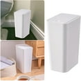 Narrow Lid Garbage Can Bathroom Slit Storage Bucket Living Room Rectangular Garbage Can White