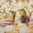 thumbnail image 2 of 12oz Stemless Wine Tumblers Yellow Sunflower Art Pattern Vacuum Insulated Stainless Steel Travel Tumbler Cups Mug with Lid and Straw for Champaign,Cocktail,Beer with Cleaning Brush, 2 of 5