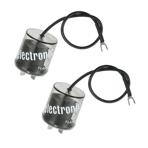 Unique Bargains 2Pcs 2 Pin Electronic LED Turn Signal Flasher Relay with Ground Wire for Car