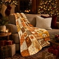 thumbnail image 3 of Harvest Collection Autumn Pumpkin Sunflower Pie, Cozy Festive Scene, Warm Flannel Blanket for Living Room and Family Room, Garden Lovers Thanksgiving Gift, Festive Home Decor, 3 of 9