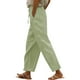 thumbnail image 1 of Pantalones informales elegantes para mujer - Bolsillos laterales y traseros funcionales - Pantalones de lino de color liso, 1 of 8