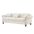 thumbnail image 3 of Chesterfield Faux Leather Sofa, 3 Seaters Button Tufted Couch with Storage and Nailhead Trims for Living Room Office, 3 of 11