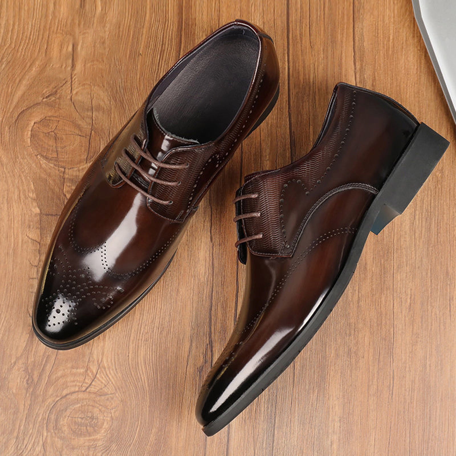 nsendm Men Shoes Adult Male formal Shoes for Men Leather Fashion Style Men s Breathable Comfortable Business Lace Mens Casual Leather Shoes Size 9