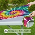 thumbnail image 6 of Rainbow Tie Dye Mandala Pattern Square Fitted Tablecloth with Elastic Edge,Square Table Cover,Washable Elastic Table Cover for Home Kitchen Party Decor 34"x34", 6 of 6