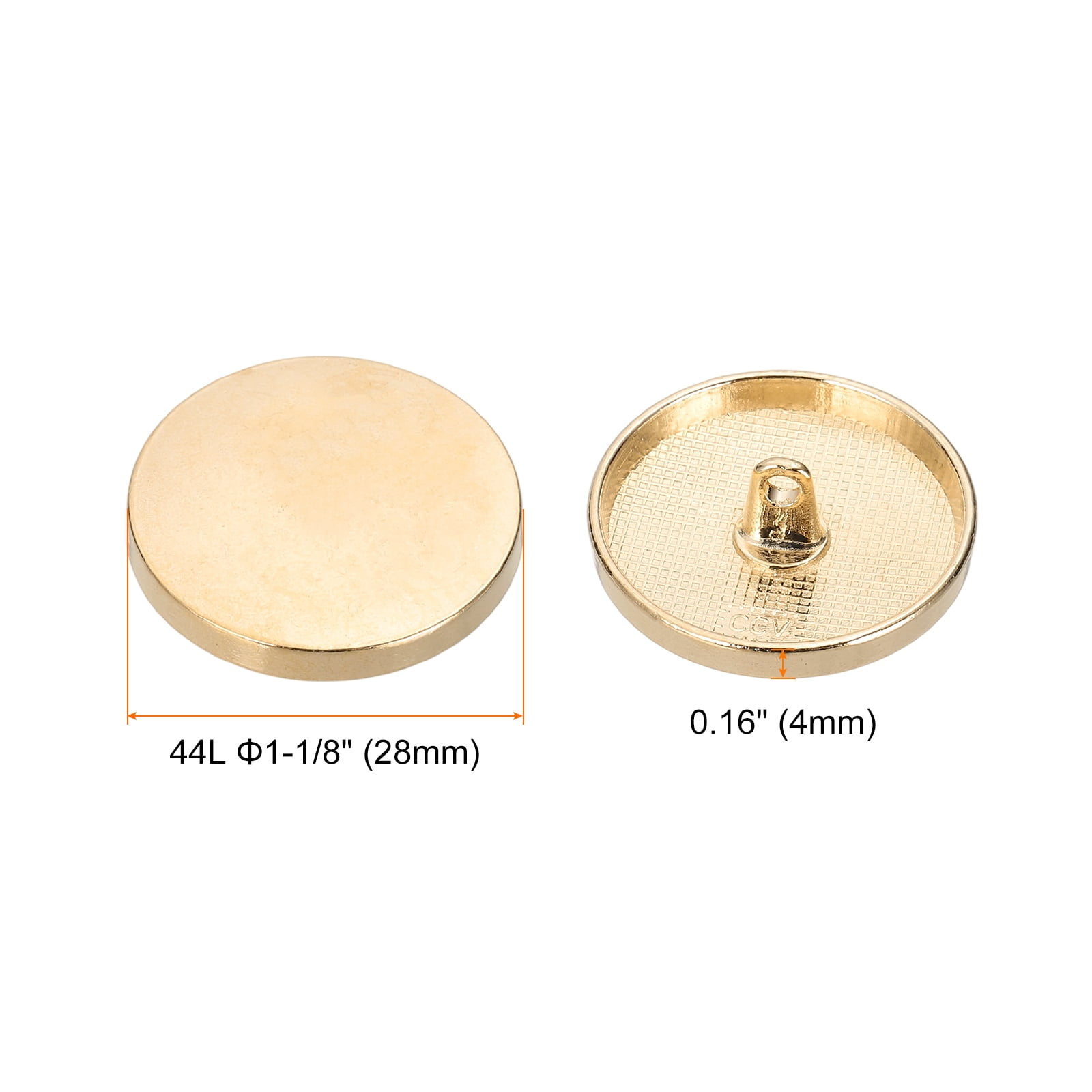 50pcs 44L Metal Round Flat Sewing Buttons 28mm Alloy Shank Craft Replacement Button for Men Women Suit Woolen Coat Shirt Trousers Sewing Crafts, Rose Gold