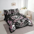 thumbnail image 3 of Homewish Gothic Skull 7-Piece Twin Bedding Sets,Pink Retro Flower Bedding Comforter Set,Galaxy Starry Night Sheet Sets For Girls Kids,Breathable Home Decor Reversible, 3 of 8