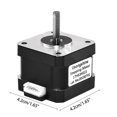 thumbnail image 3 of 3D Printer Part Stepper Motor 17HS3401S 1.0A 290NM 2-Phrase 4-Lead 42 Motor Nema17 for w/ Line for DIY 3D Printer C, 3 of 4