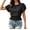 Black, variant on Women's 2026 New Crew Neck Polka Dot Print Layered Ruffle Hem Short Sleeve T Shirt, Elastic Waist Peplum Top, Casual Fashion Summer Daily Wear for Trendy Outfits Black L