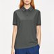 thumbnail image 2 of Negro Camisa de Manga Corta Mujeres Sólido Deportes Solapa Camisa Seca, Unisex Manga Corta Ropa de Trabajo Superior para Ocasional, 2 of 8